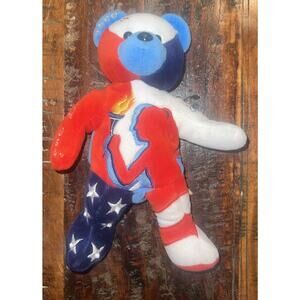 Rare 2000 Team USA Olympics Authentic Team Beans Bear Red White Blue USA